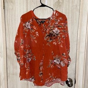 Orange floral torrid top